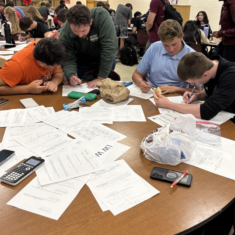 mathletes working at table