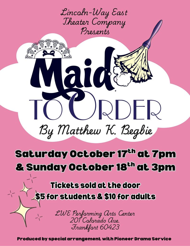 Maid To Order Fall Play at LWE on 10/17 at 7pm and 10/18 at 3pm