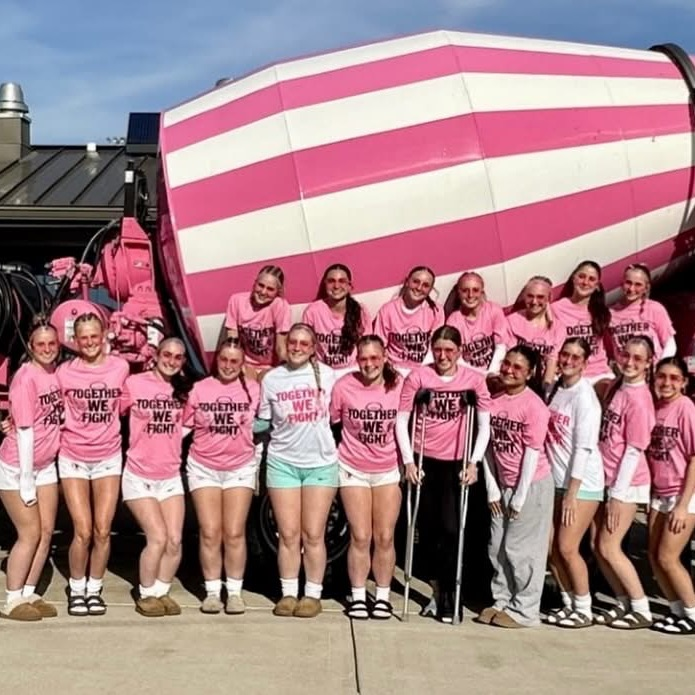students at pinkout game