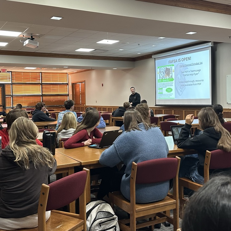 college counselor presenting to students
