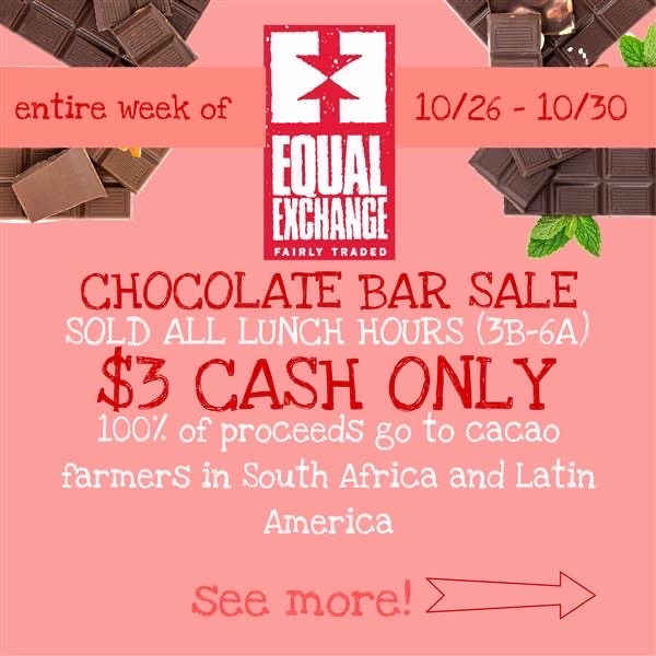 chocolate sale in the lunch hour this week