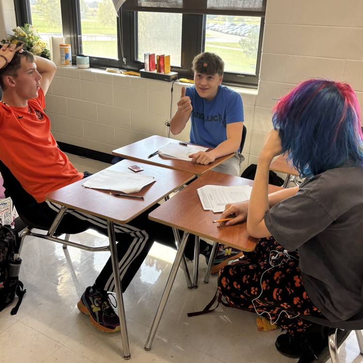 students working in a group