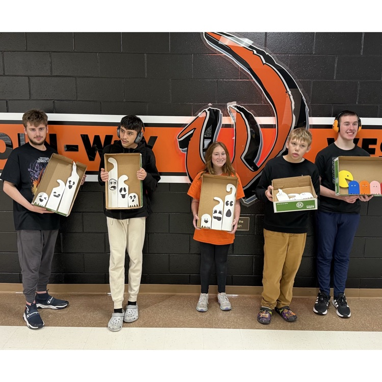 students holding ghost projects