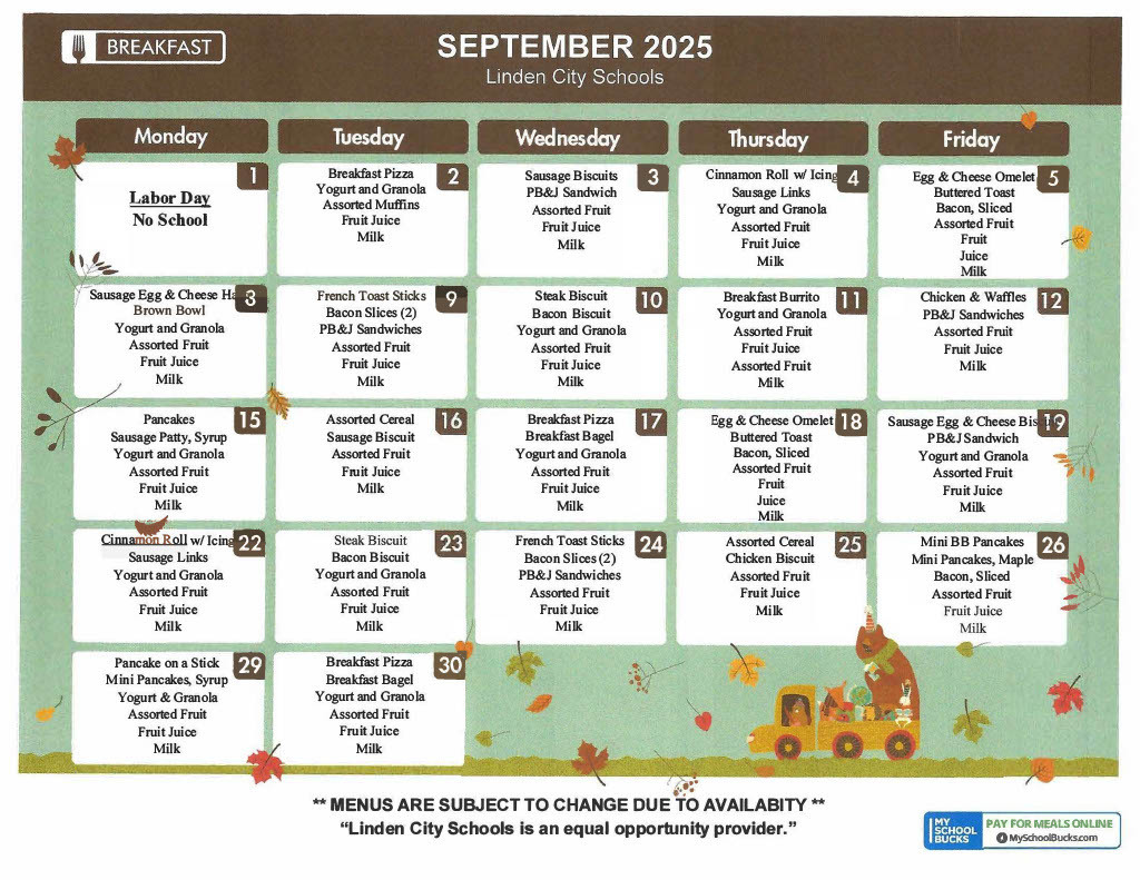 Sept. Menu