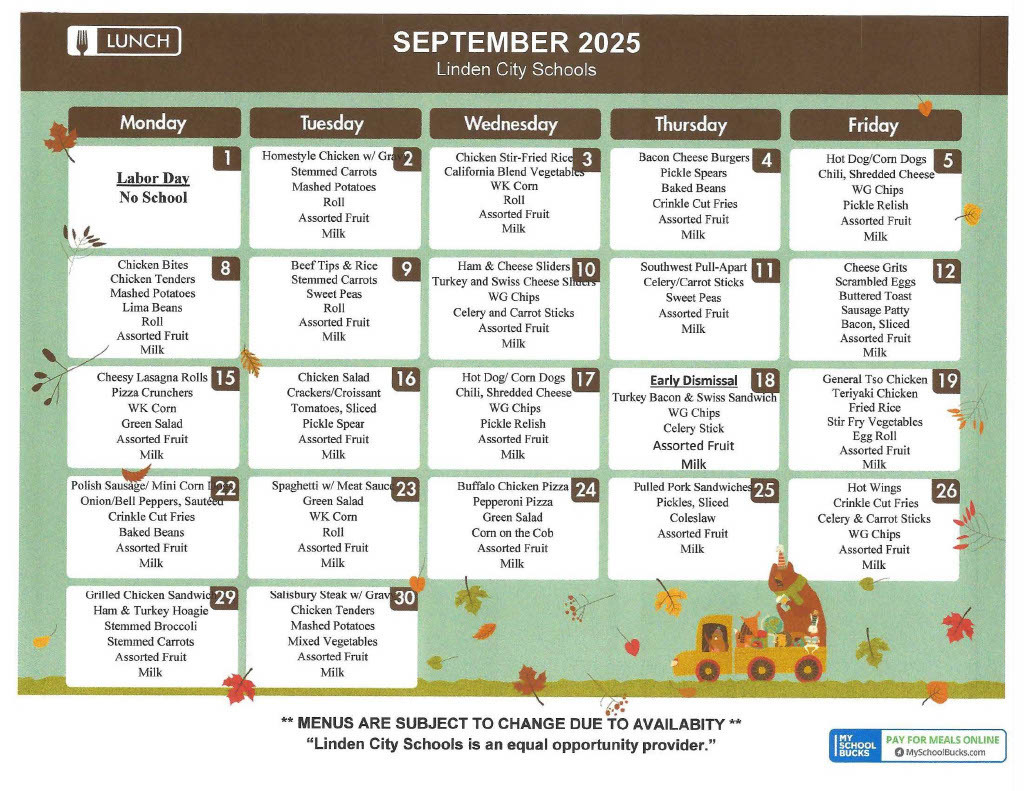Sept. Menu