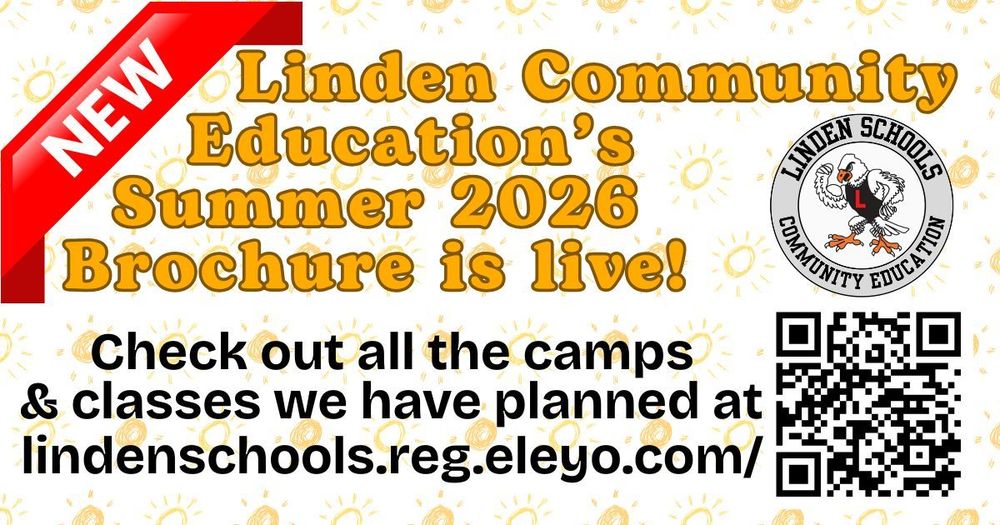 Linden Com Ed Summer brochure is live, web address and qr code