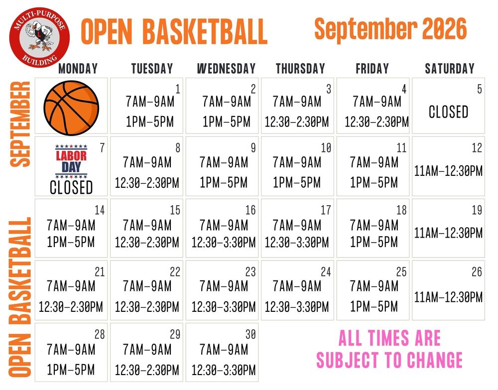 sept open basketball calendar times