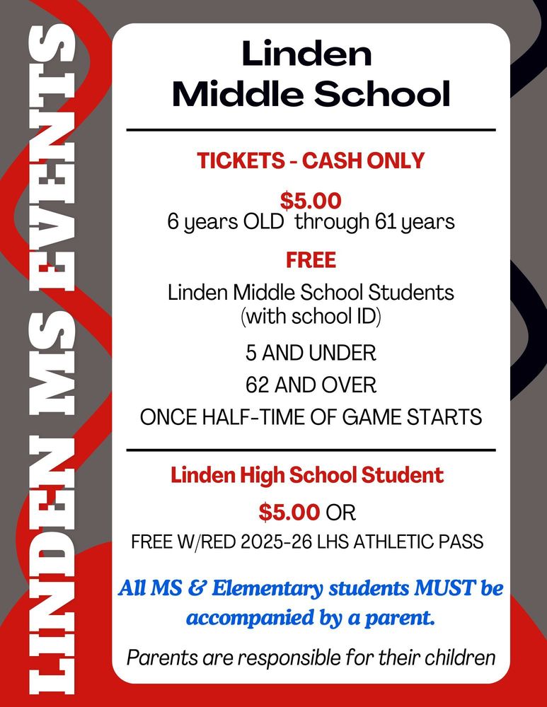 Linden Middle School Event Pricing