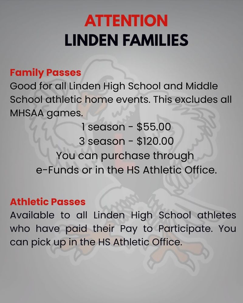 Linden High School Family Passes
