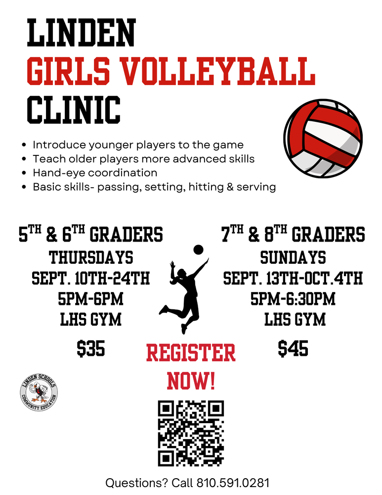 Volleyball Clinic. QR code updated.