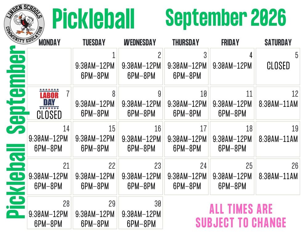 sept pickleball times