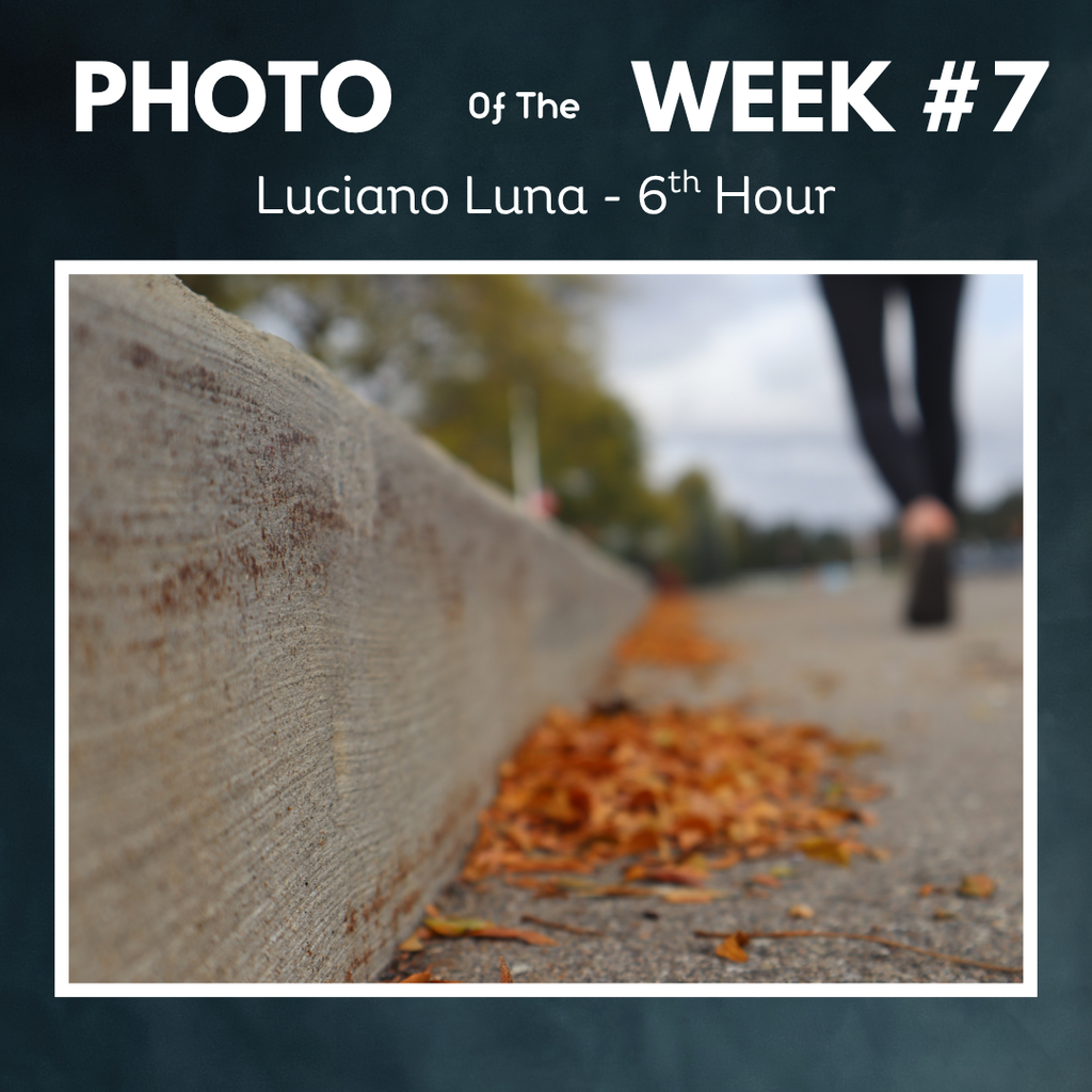 curb with leaves and person walking photo of the week luciano luna