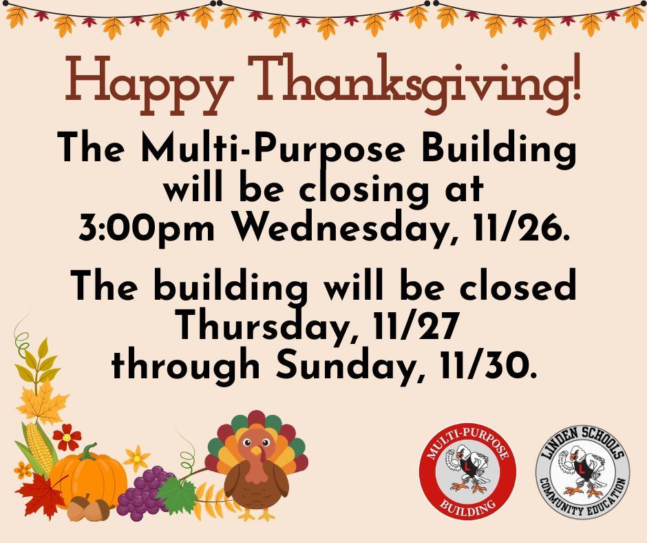Thanksgiving hours for the MPB