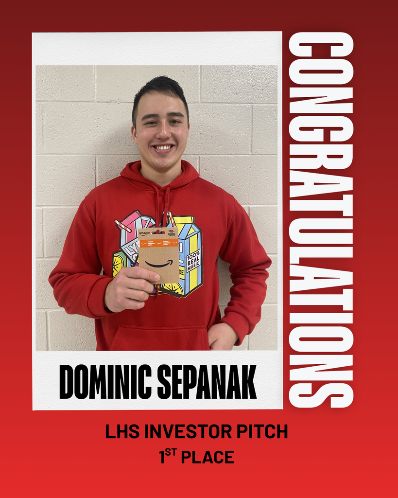 Congratulations to our LHS students for winning the Investor Pitch contest that is part of Mrs. Parkin's Entrepreneurship class.