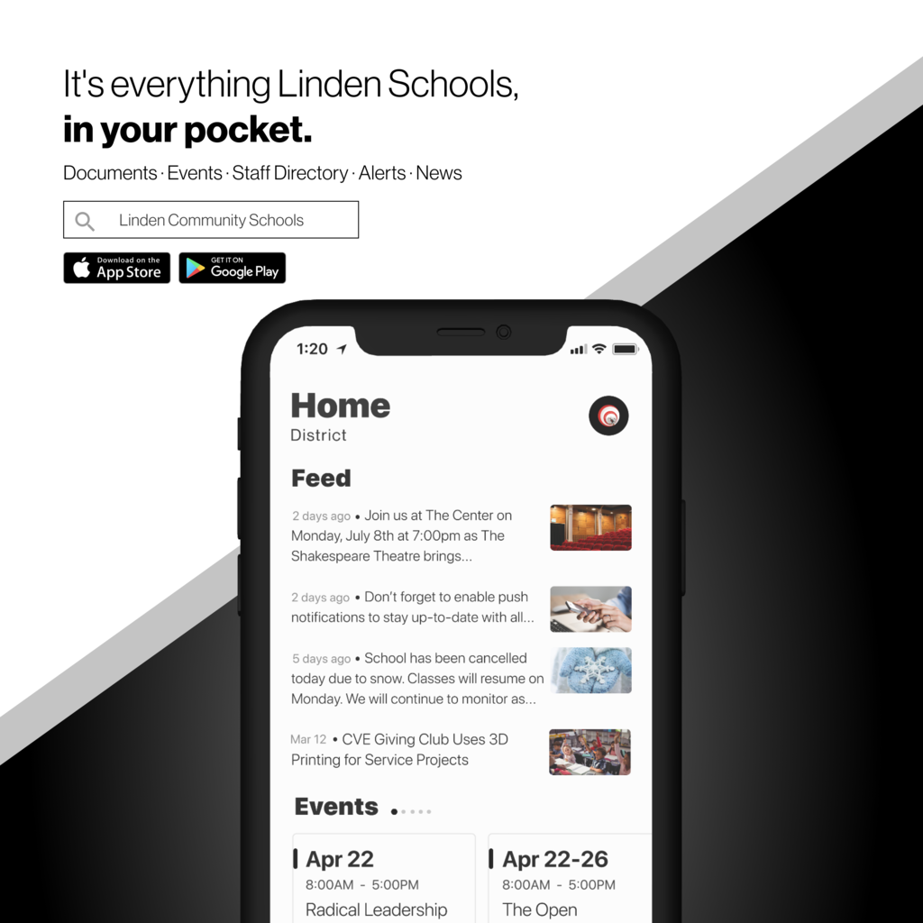 Screenshot of LCS mobile app home page feed