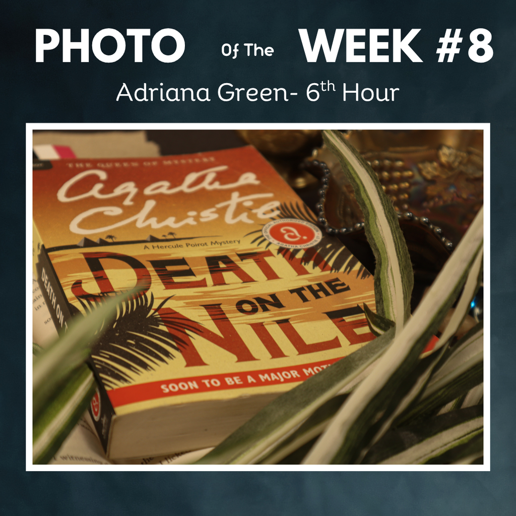photo of week adriana green death on the nile book with green decorative grass around it