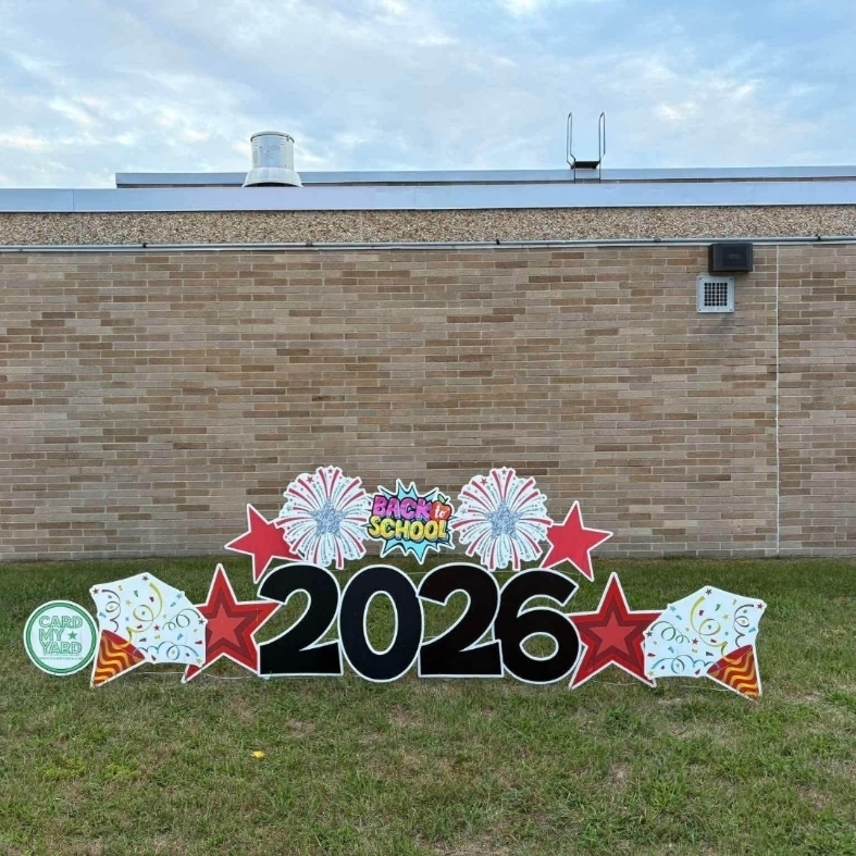 Welcome back sign colorful with 2026 year.