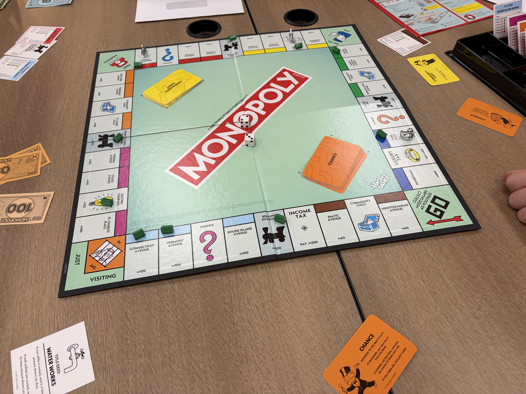 Students in Mrs. Parkin's Accounting I class played Monopoly to practice analyzing transactions and properly identify income and expenses.