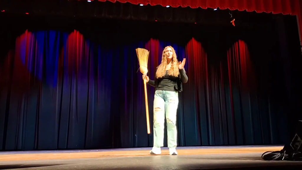 Student performs monologue