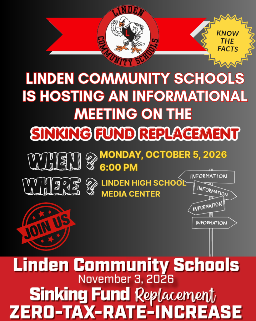 LCS Sinking Fund Information Meeting on Monday, October 5, 2026, at 6:00 pm at LHS Media Center