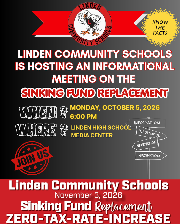 LCS Sinking Fund 2026 Information event Oct. 5 at 6:00pm at LHS Media Center