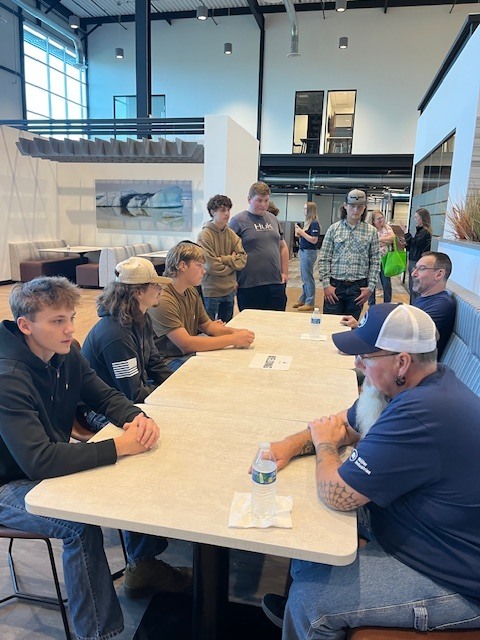 Students learning about welding careers at Miller Industries. 
