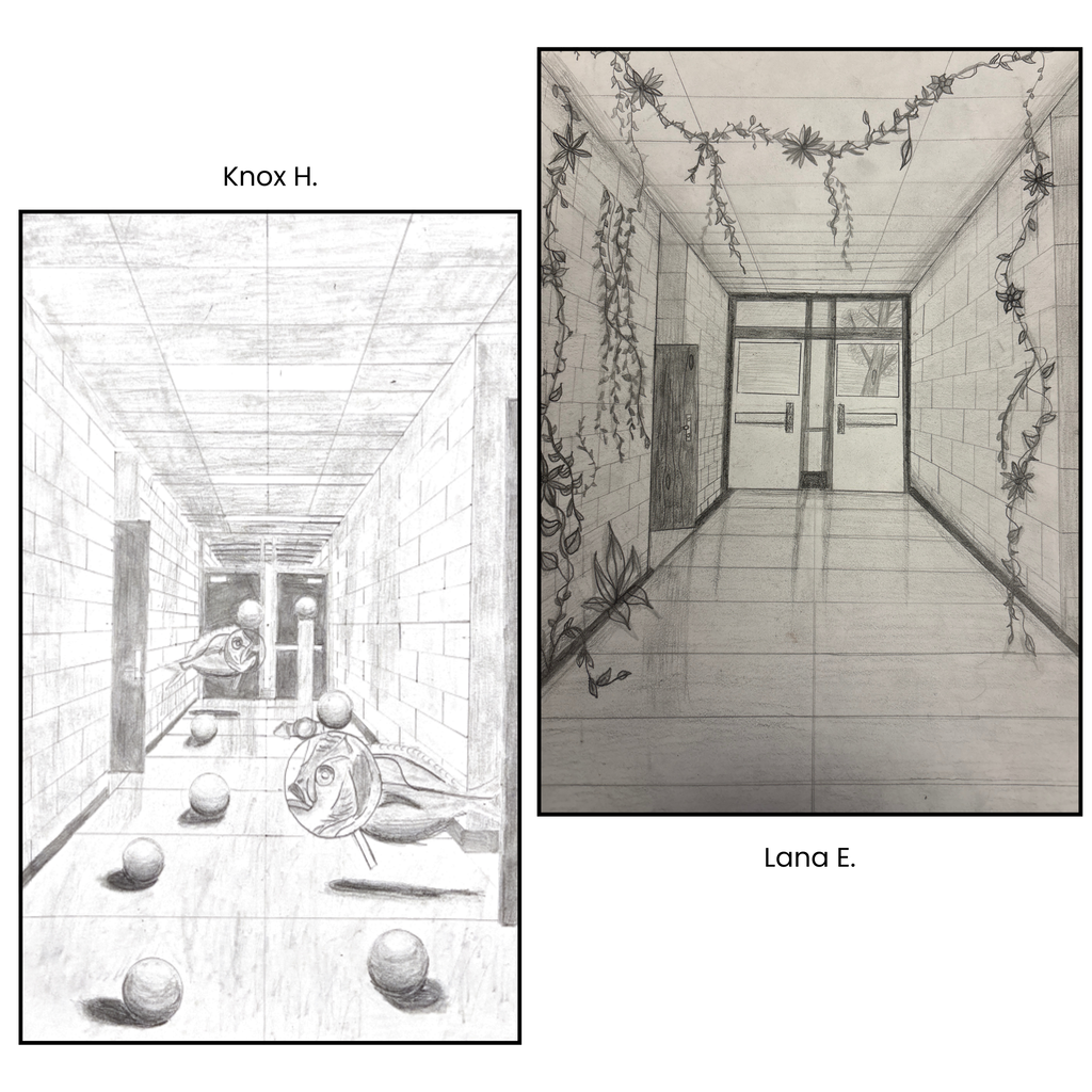 Surreal Hallway Drawings