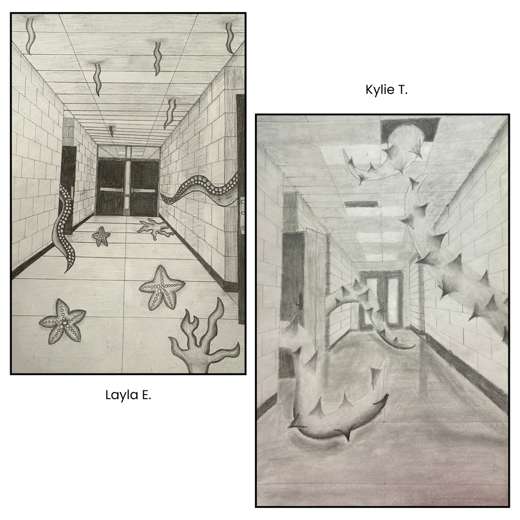 Surreal Hallway Drawings