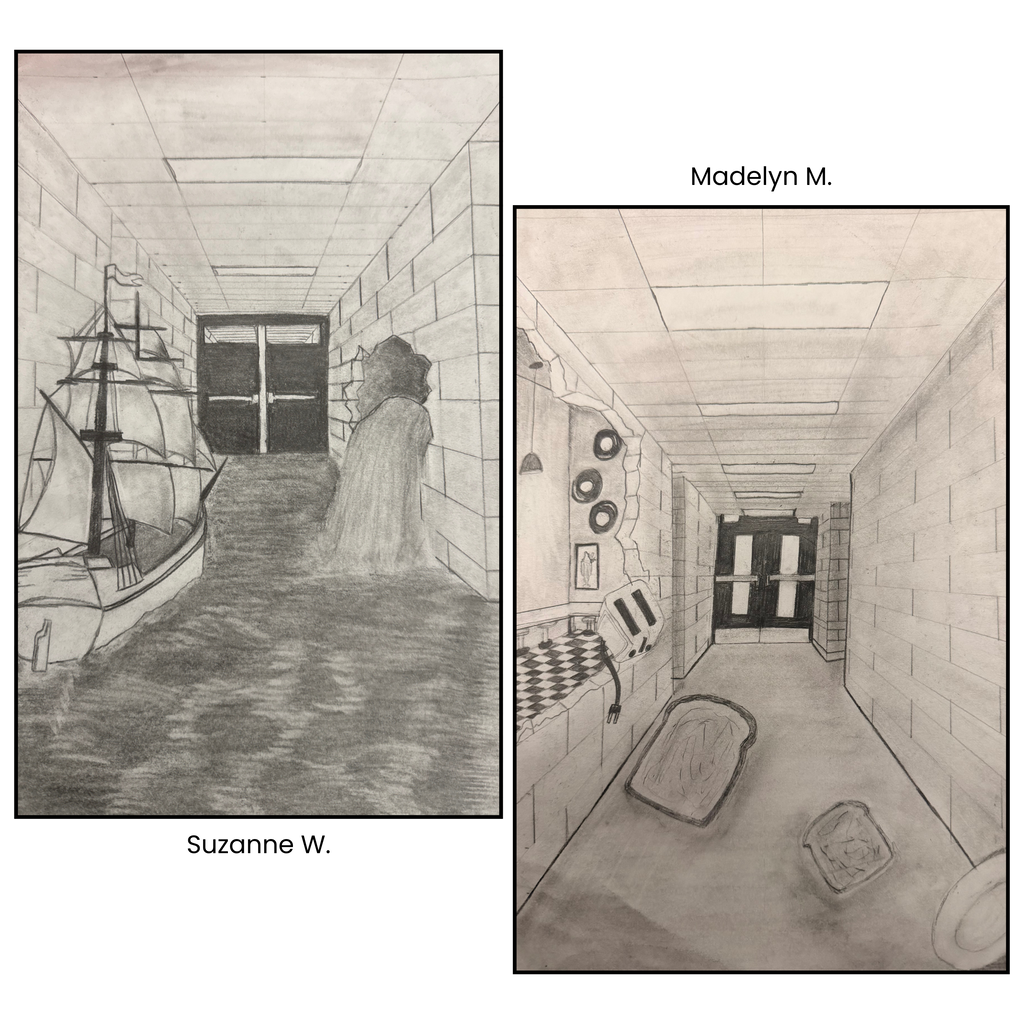Surreal Hallway Drawings