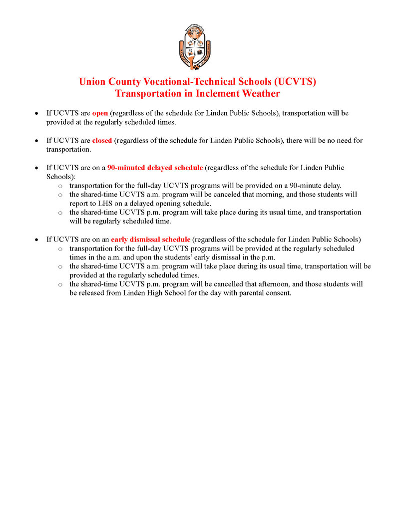 Union County UCVTS Transportation in Inclement Weather