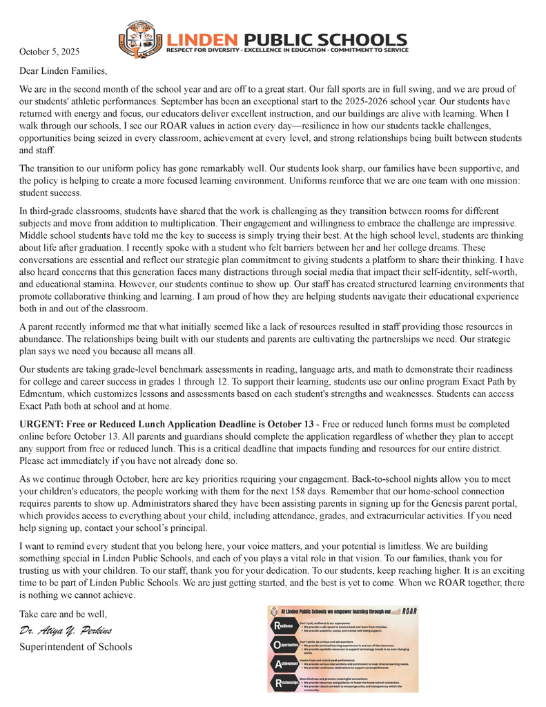 superintendent's spotlight message 10.5.2025