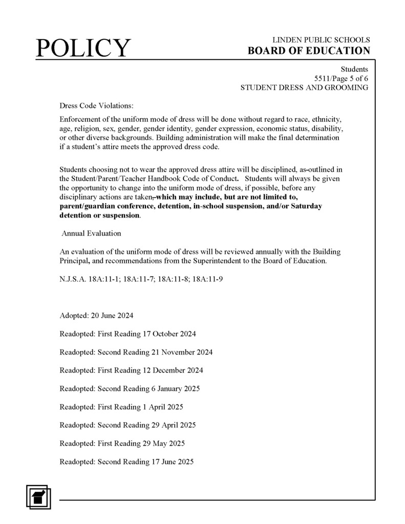 policy 5511 update p5