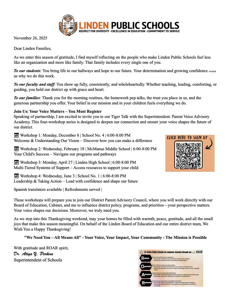 Superintendent Thanksgiving Spotlight 2025