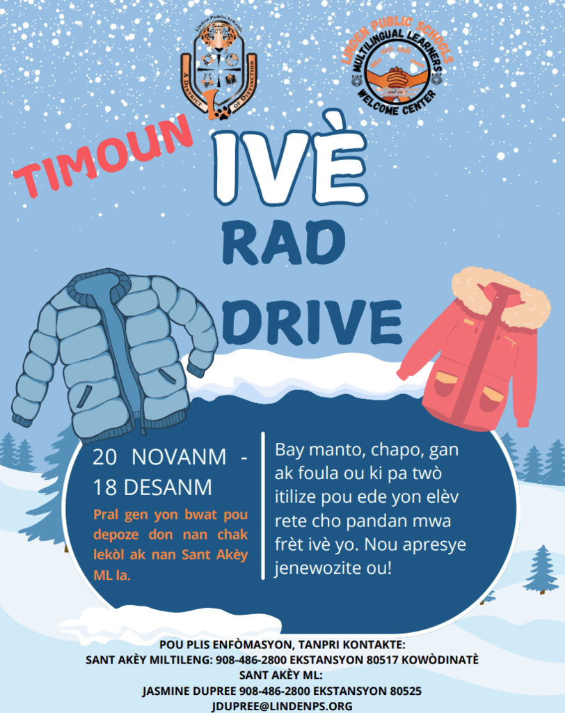 Multilingual Department coat drive flyer (Haitian Creole)