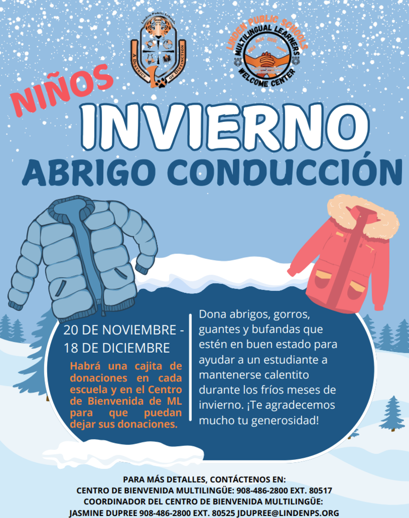 Multilingual Department coat drive flyer (Spanish)