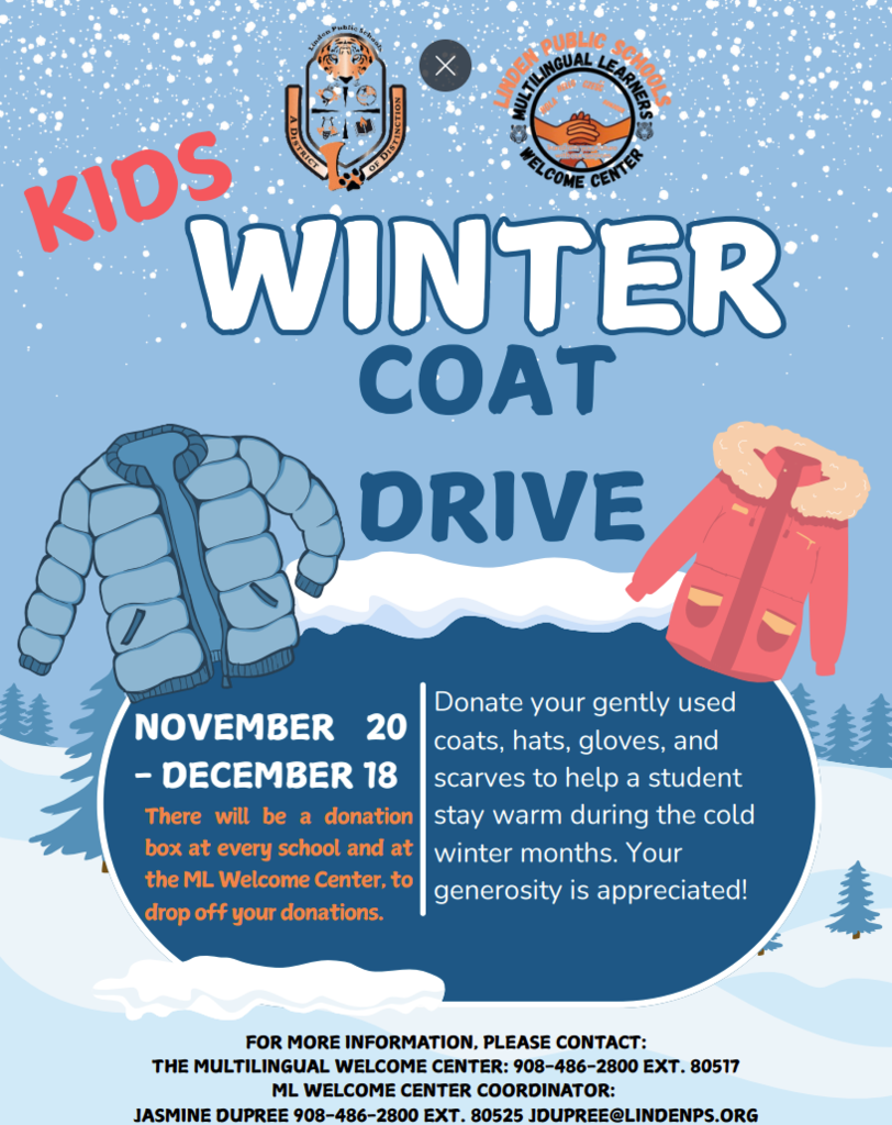 Multilingual Department coat drive flyer (English)