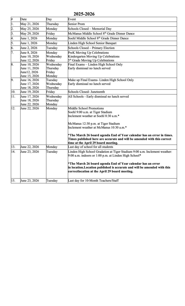 2026 spring recess calendar