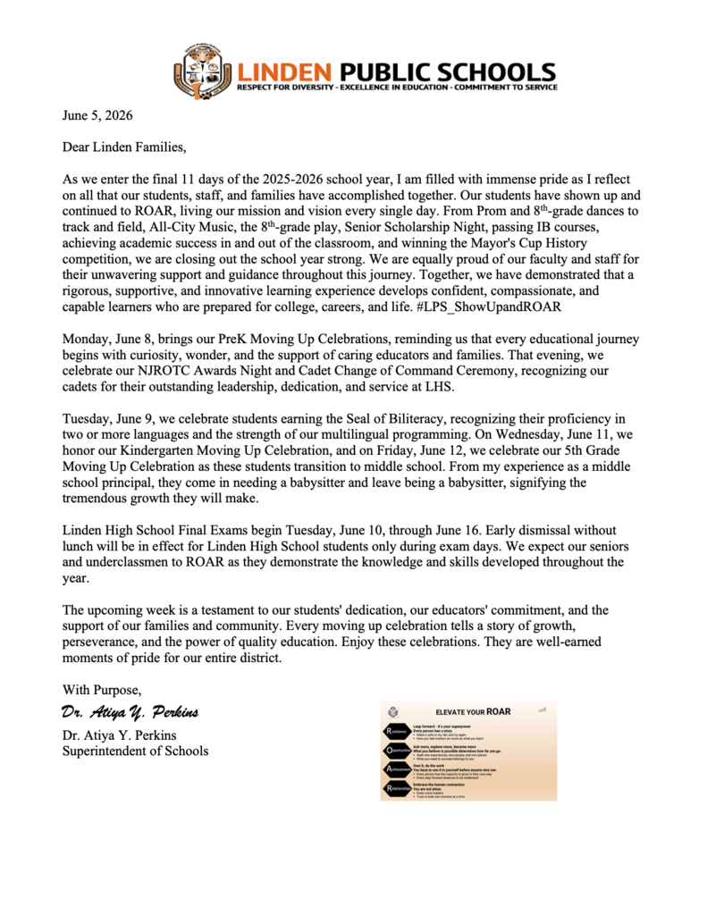 6.5.2026 Superintendent's Spotlight Letter