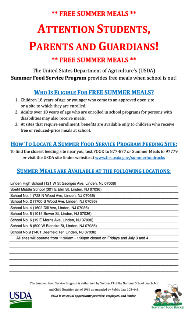 usda summer food service program