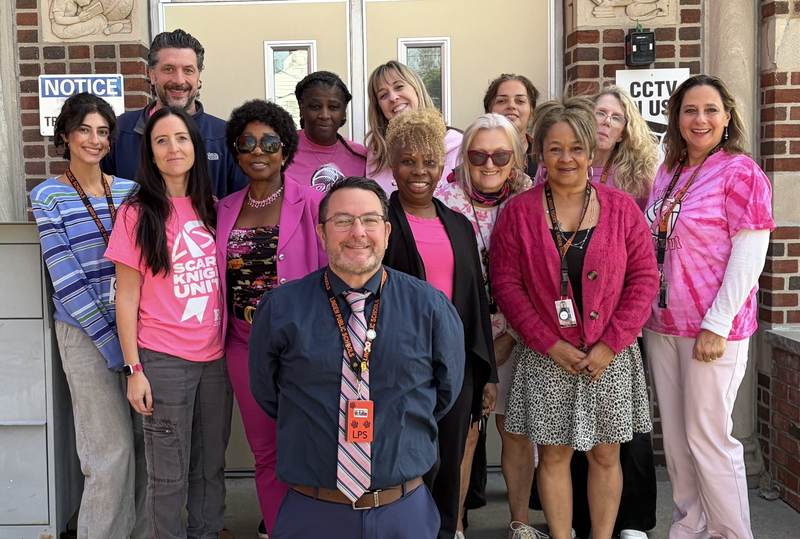 AOE staff in pink