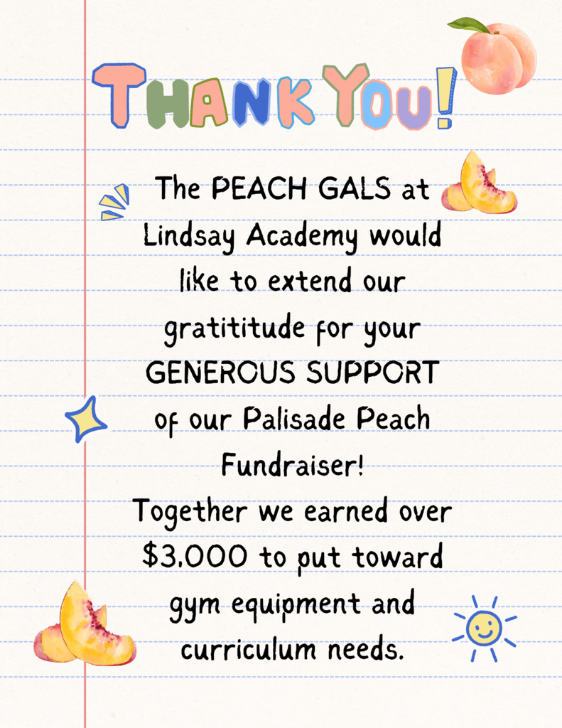 PEACH FUNDRAISER THANK YOU