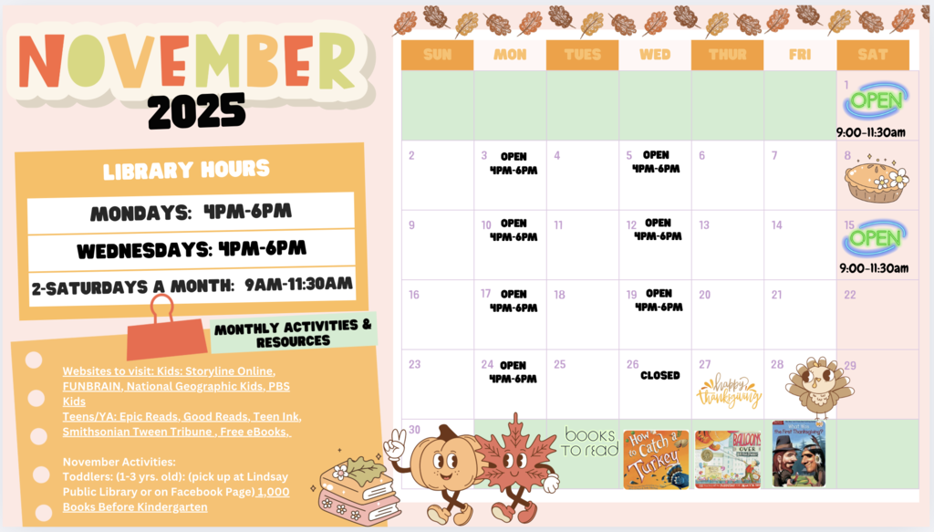 November Library Calendar