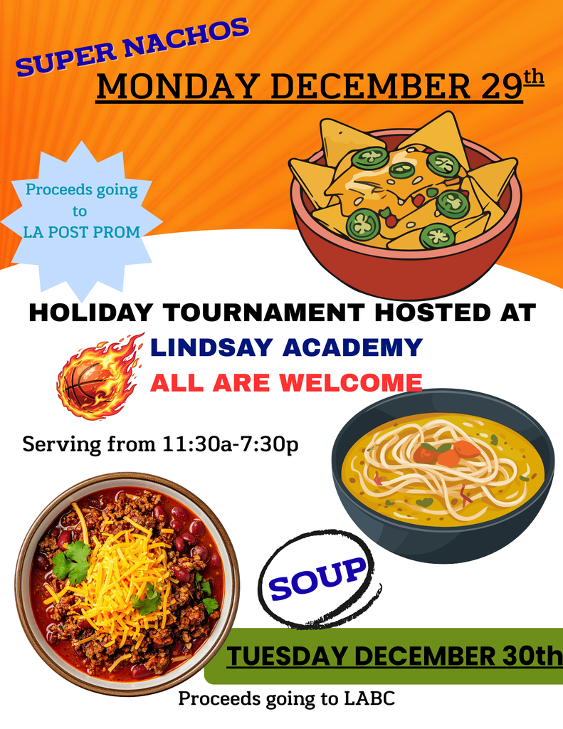flyer advertising the food at the holiday tournament