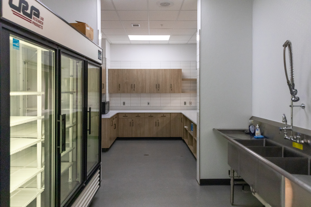 Interior photo of the catering kitchen in the Lindsay Event Center.