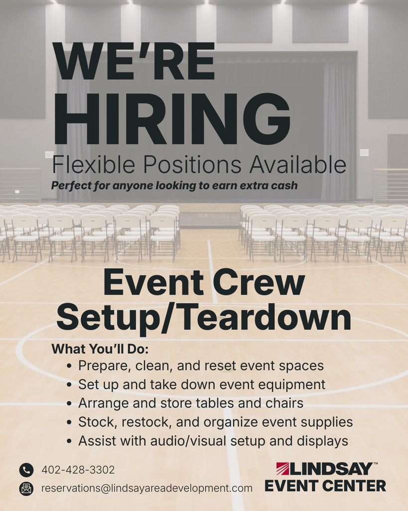 We're Hiring - Event Setup/Teardown Crew