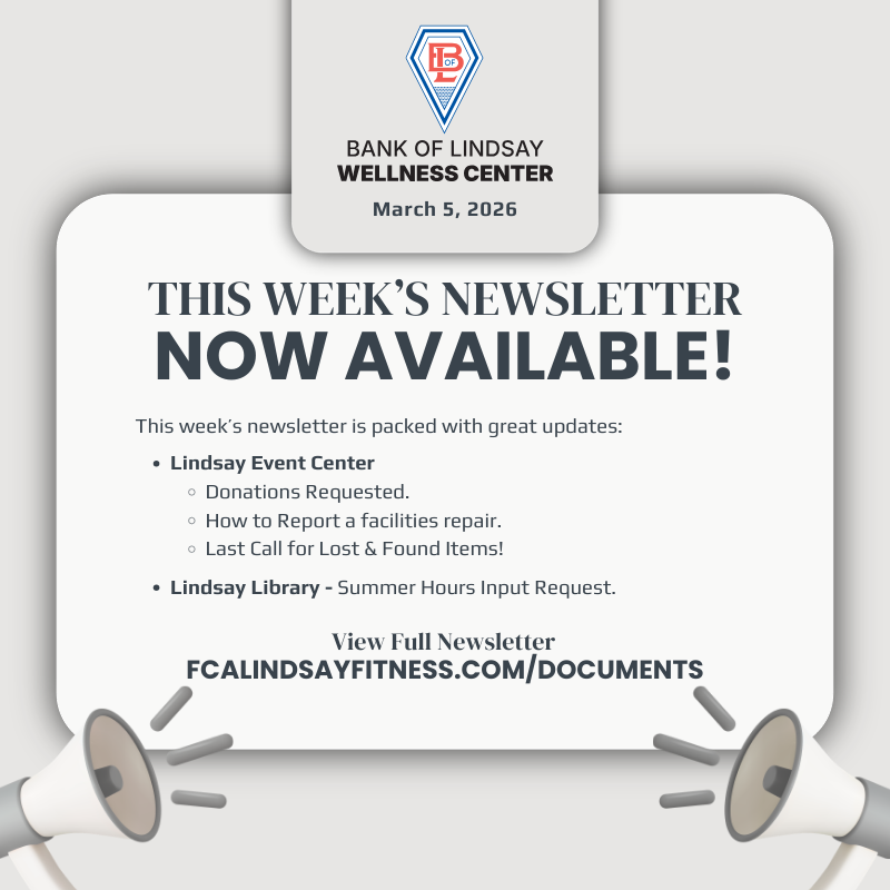 Newsletter Announcement - March 5