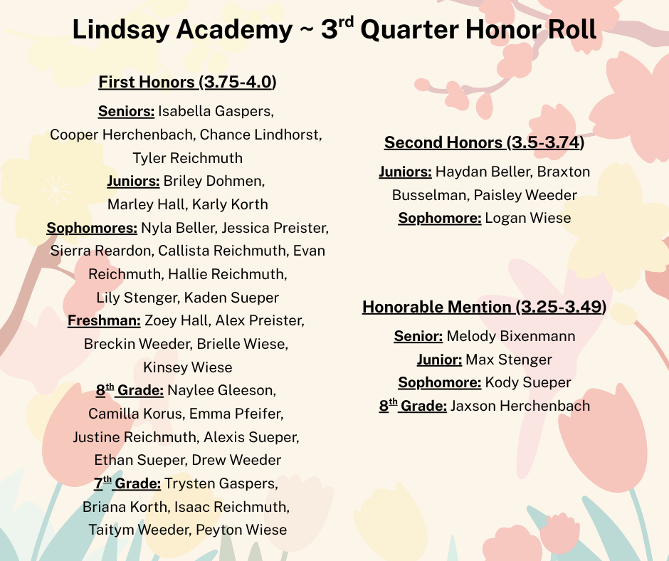 3rd quarter honor roll