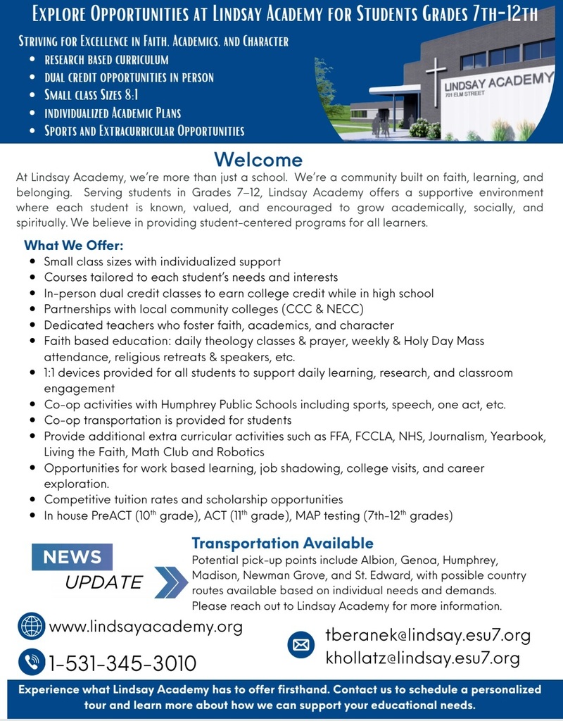 lindsay academy enrollment now open