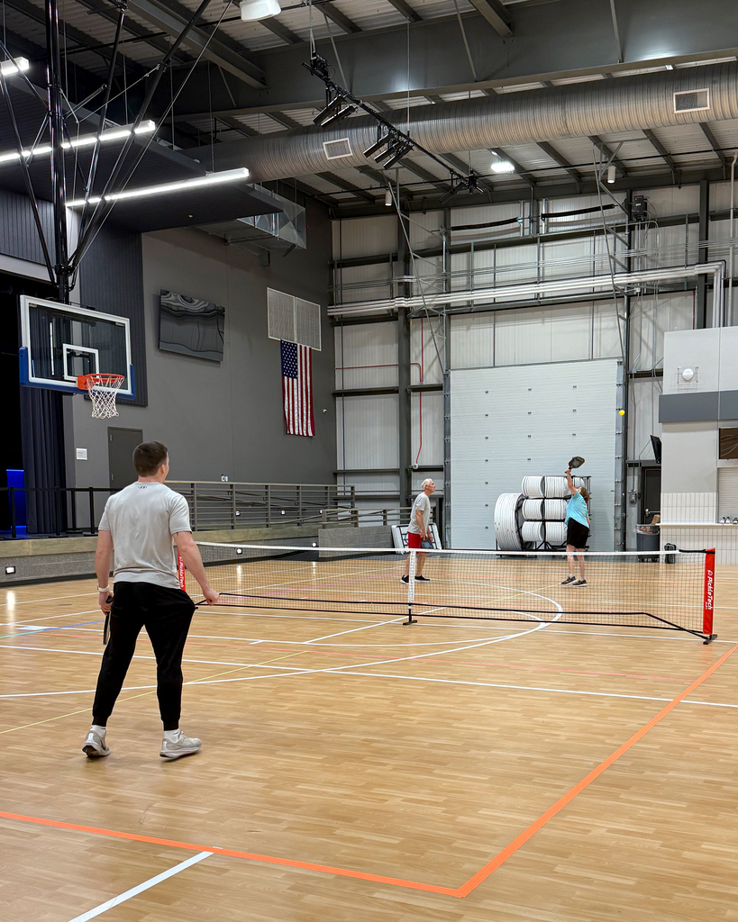 Wyatt teaching pickleball at the Lindsay Event Center.