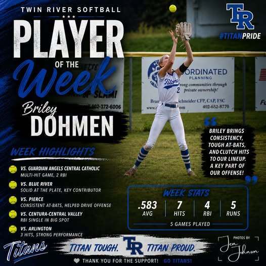 Player of the Week - Briley Dohmen
